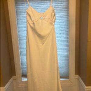 Elegant White Spaghetti Strap slip Dress